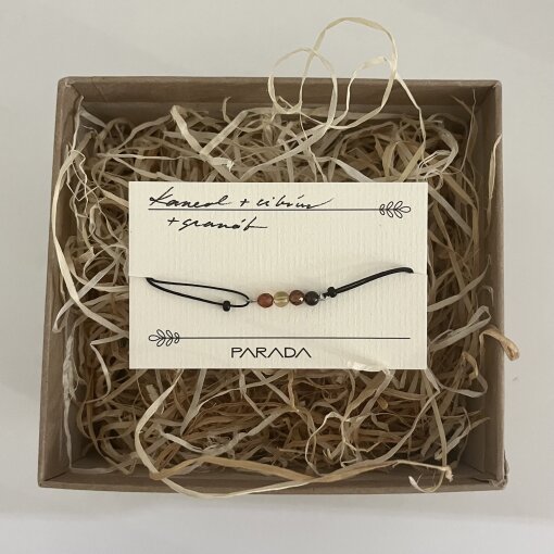 náramek Karneol, citrín a granát